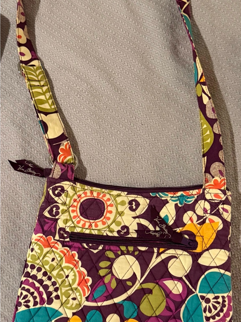Vera Bradley Plum Multi Floral Quilted Crossbody
